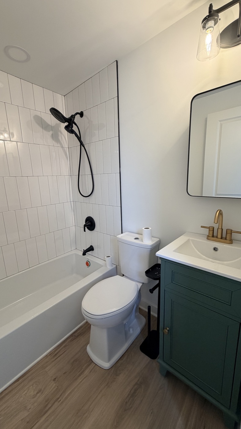 Bathroom after complete gut and reconfiguration renovation